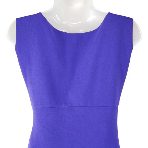 Diane von Furstenberg Bevin Bodycon Sleeveless Sheath Dress 2 Purple Ruched Side - Picture 14 of 15